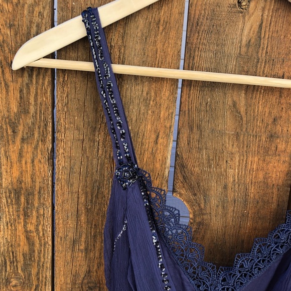 Free People Ode To Shimmer Dress in Sapphire - Picture 7 of 16